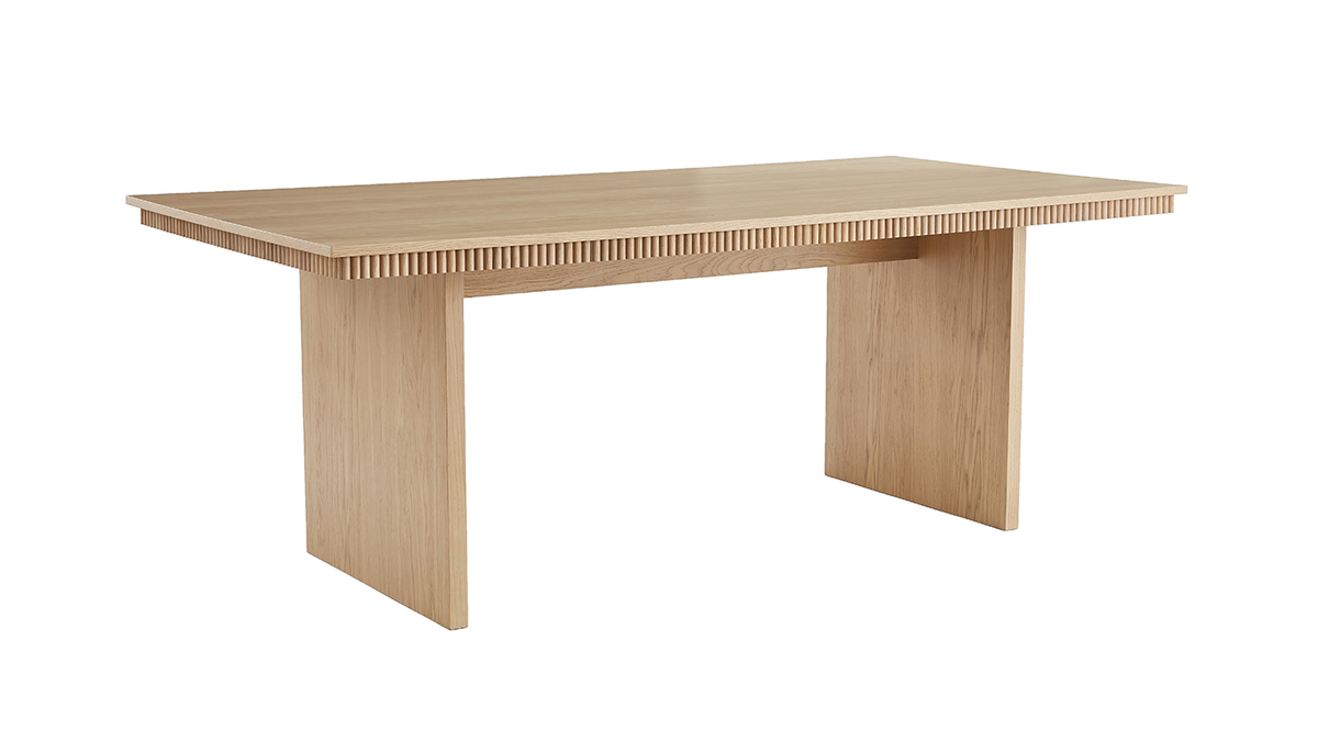 Mesa de comedor rectangular de madera de roble claro 200 cm EVASION