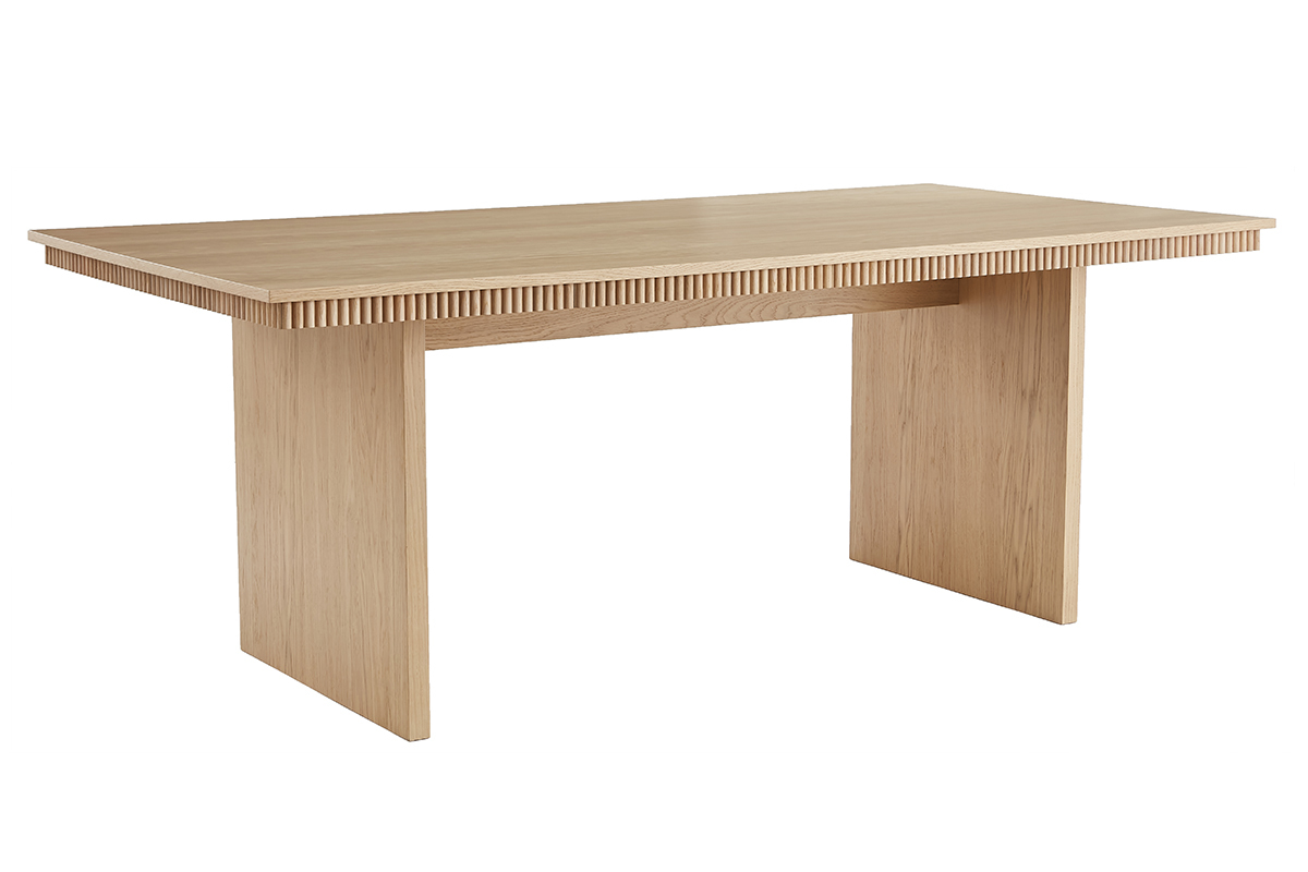 Mesa de comedor rectangular de madera de roble claro 200 cm EVASION