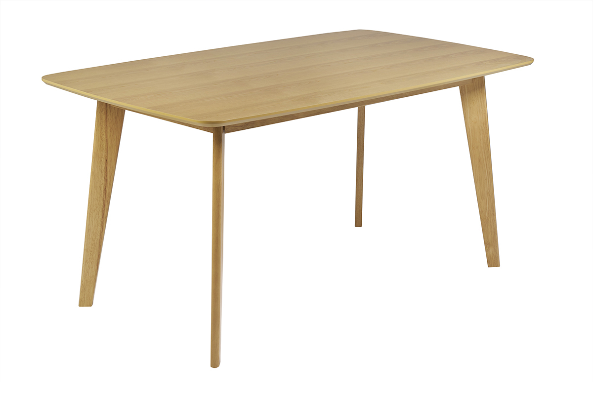 Mesa de comedor rectangular escandinava de madera clara roble L150 cm LEENA