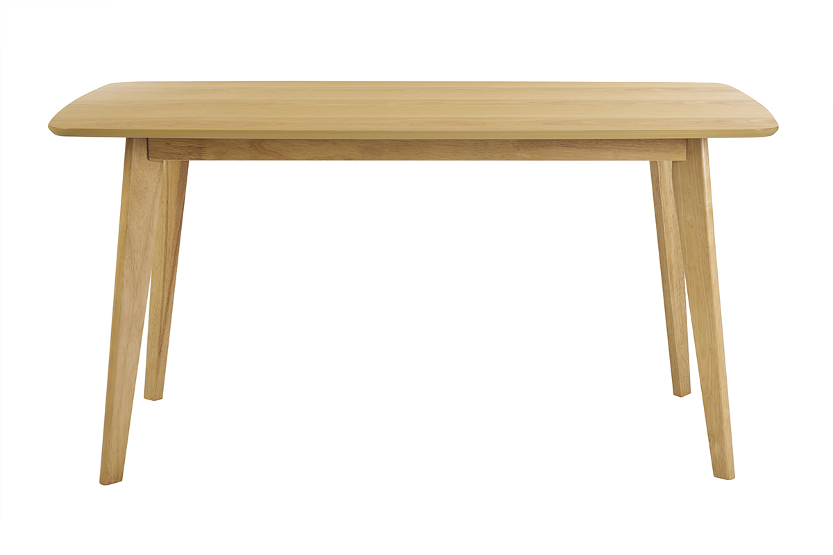 Mesa de comedor rectangular escandinava de madera clara roble L150 cm LEENA