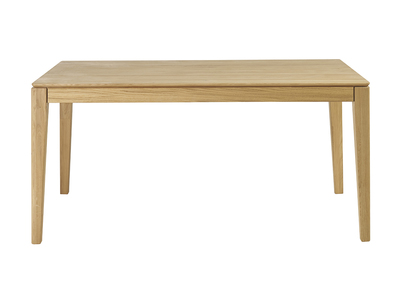 Mesa de comedor rectangular extensible con alargue integrado en madera clara de roble macizo L160-245 cm NELYA
