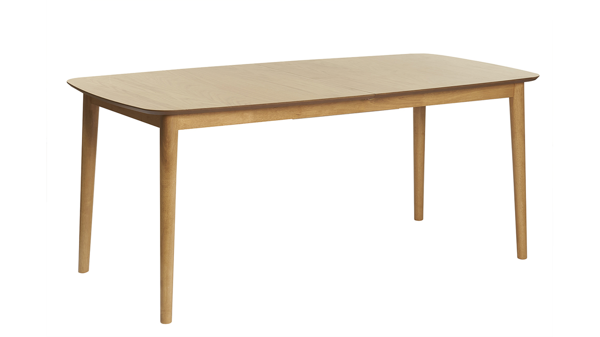 Mesa de comedor rectangular extensible de madera de roble claro 180-220 cm EGO