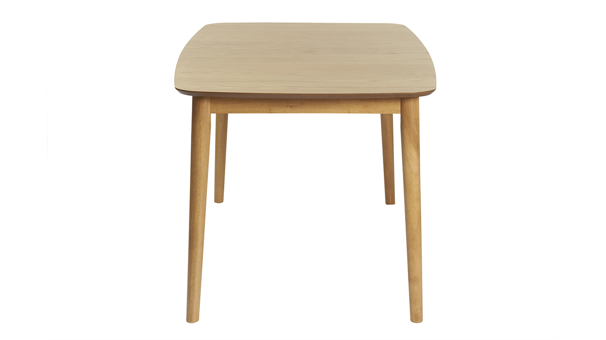 Mesa de comedor rectangular extensible de madera de roble claro 180-220 cm EGO