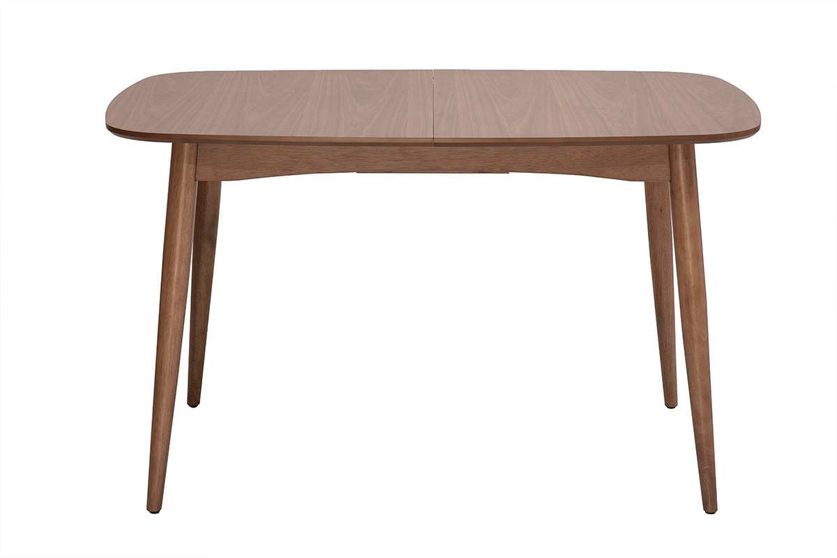 Mesa de comedor rectangular extensible de madera oscura nogal L130-160 cm HELMA