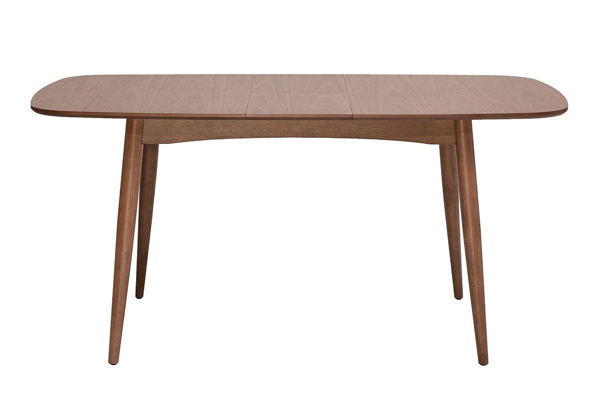 Mesa de comedor rectangular extensible de madera oscura nogal L130-160 cm HELMA