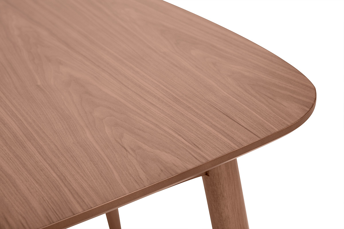 Mesa de comedor rectangular extensible de madera oscura nogal L130-160 cm HELMA