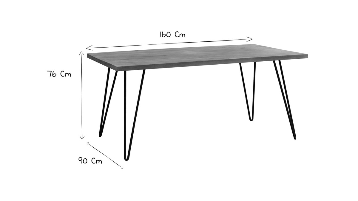 Mesa de comedor rectangular mango L160 cm VIBES