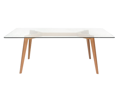 Mesa de comedor rectangular tablero cristal 200cm DAVOS