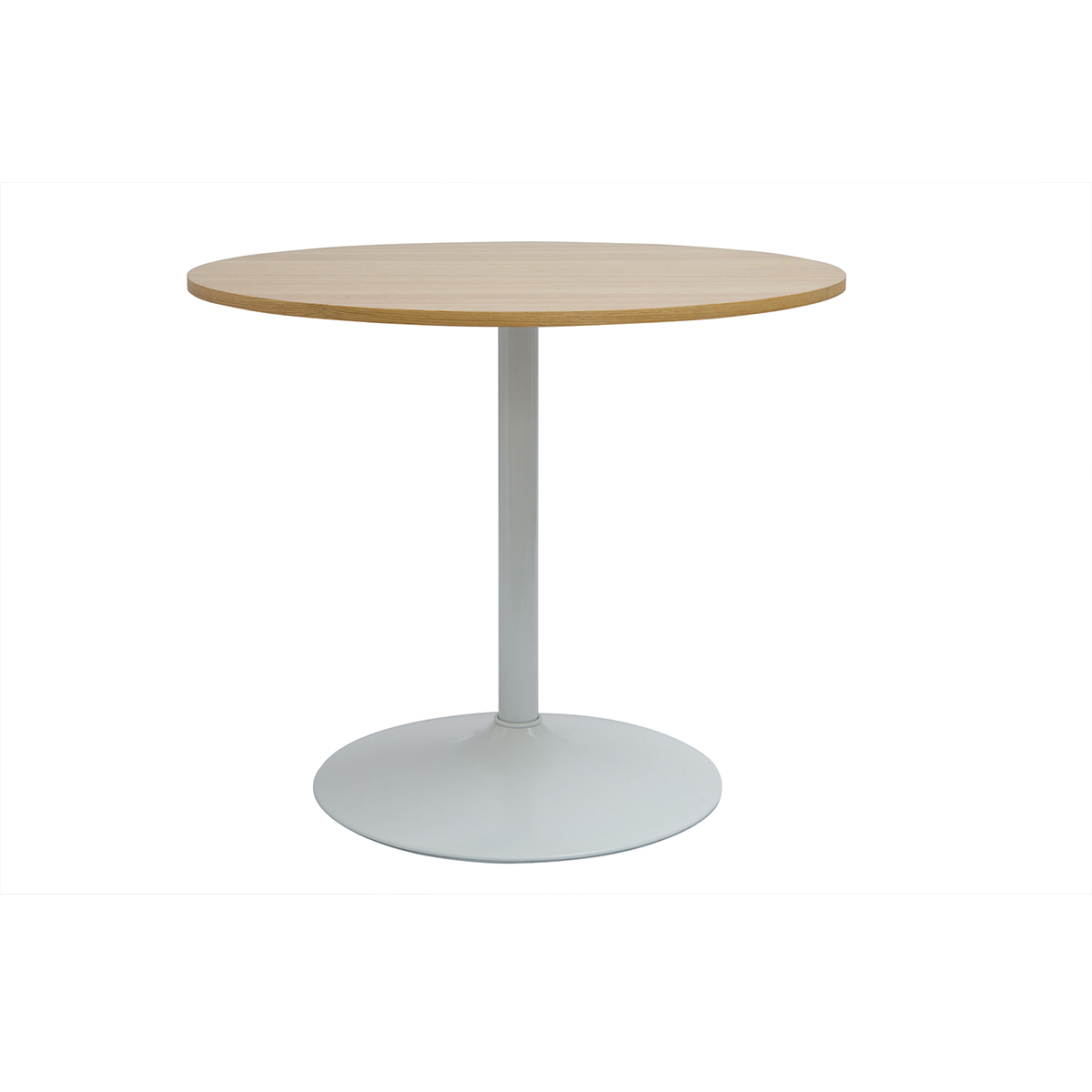 Mesa de comedor redonda de diseño acabado en roble blanco D90 cm CALISTA