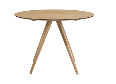 Mesa de comedor redonda de dise&ntilde;o en madera clara fresno D106 cm WALFORD