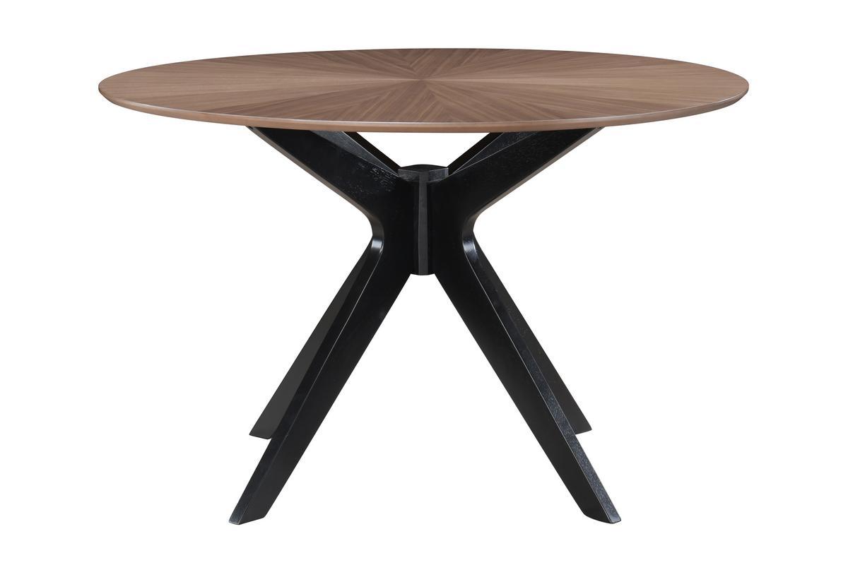 Mesa de comedor redonda de diseo en nogal 120cm DIELLI