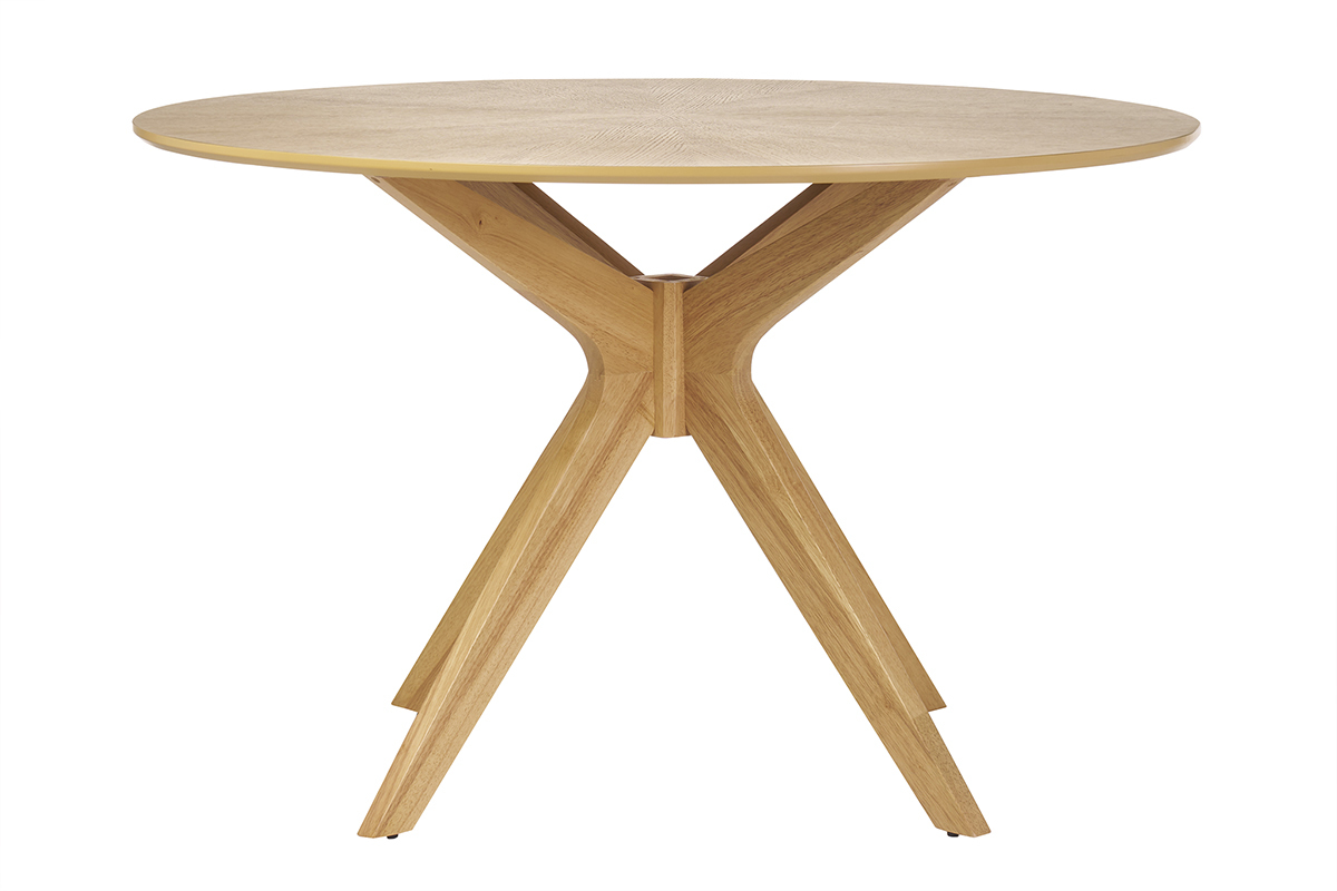 Mesa de comedor redonda de diseo en roble 120cm DIELLI