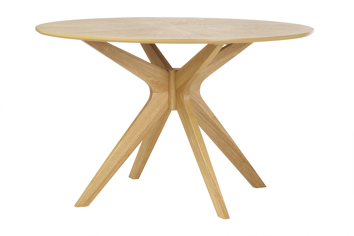 Mesa de comedor redonda de diseo en roble 120cm DIELLI