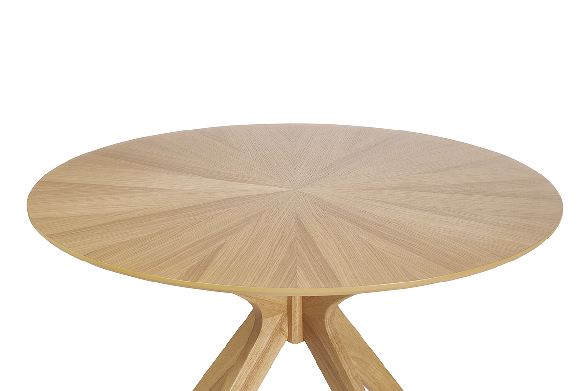 Mesa de comedor redonda de diseo en roble 120cm DIELLI
