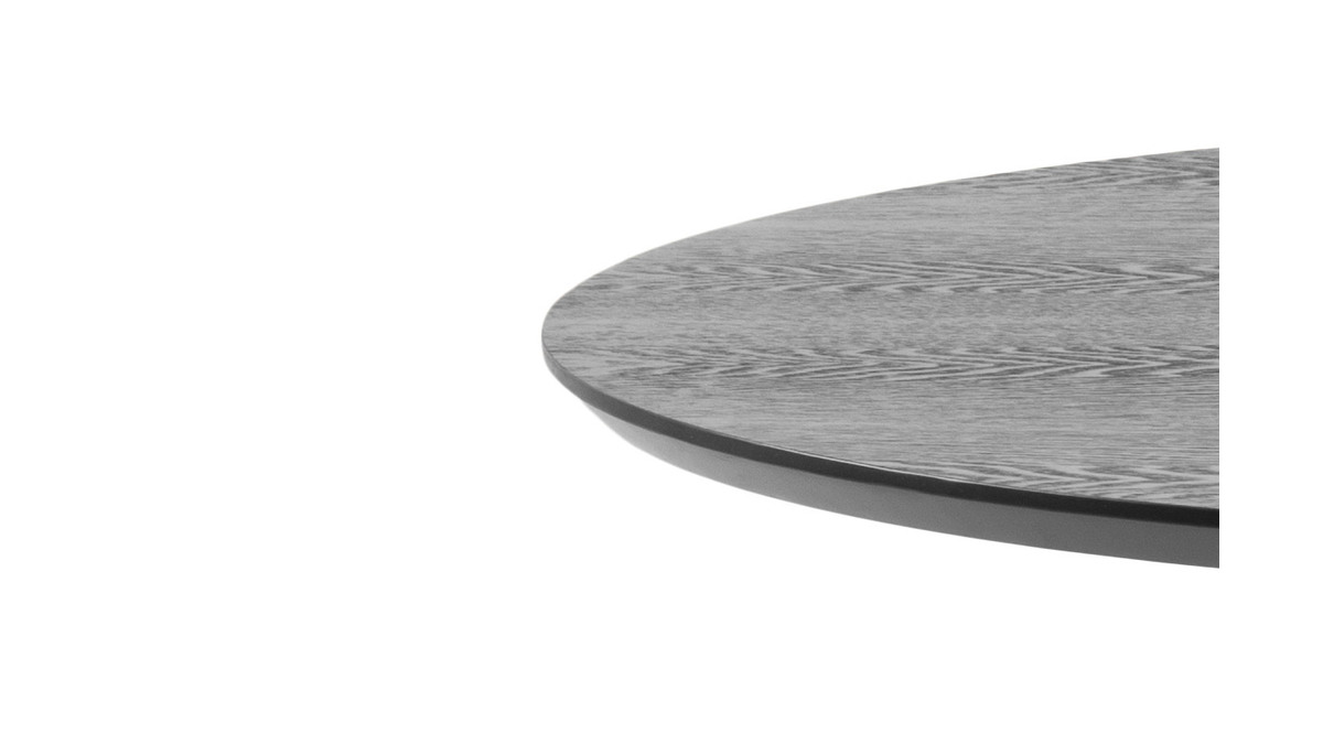 Mesa de comedor redonda madera negra y metal D80 cm KALI