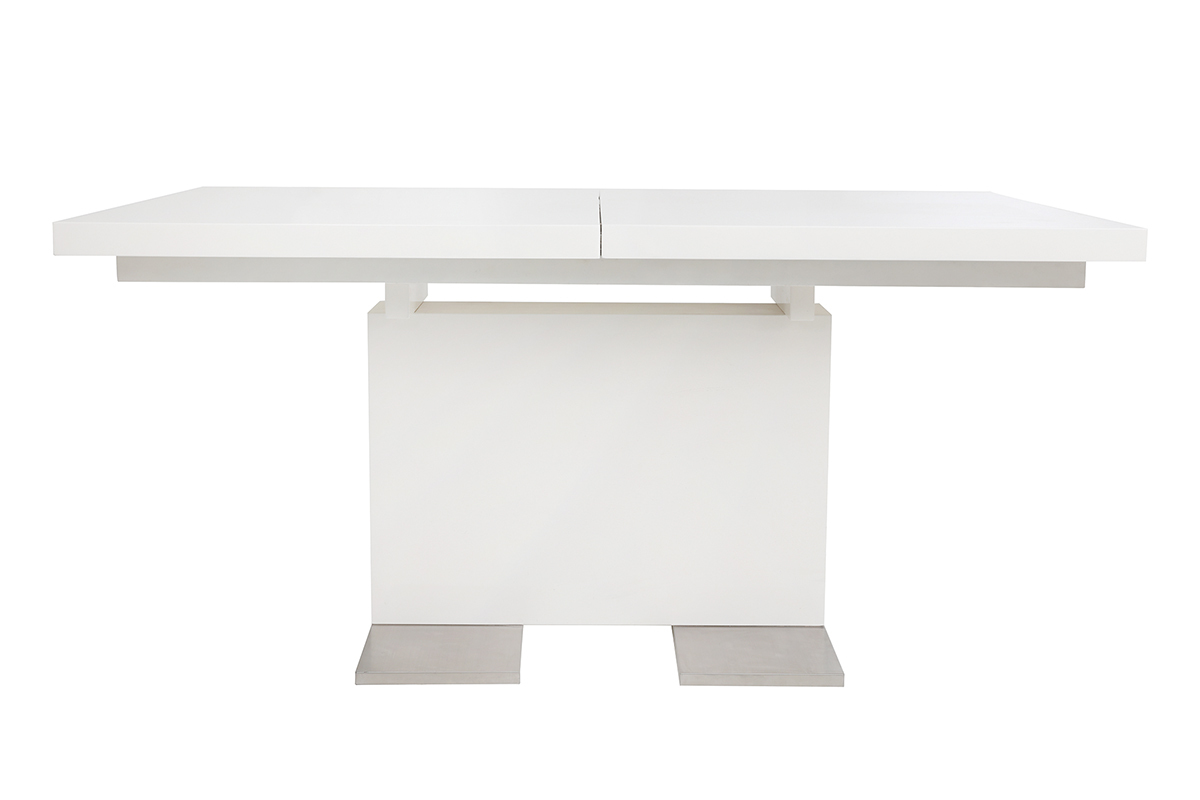 Mesa de diseo extensible lacada blanca L160-220 NEMIA