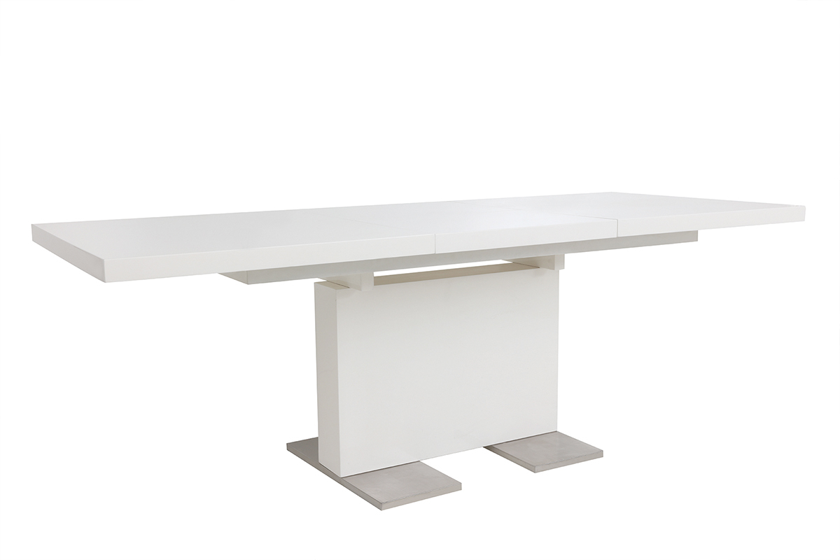 Mesa de diseo extensible lacada blanca L160-220 NEMIA