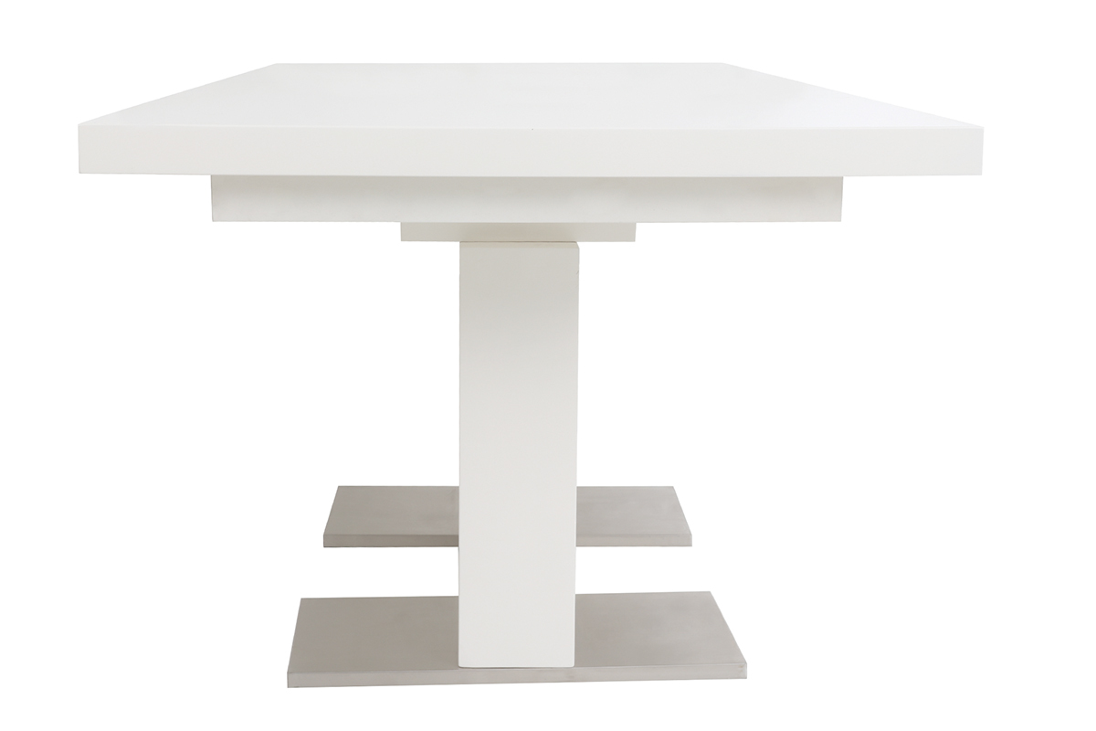 Mesa de diseo extensible lacada blanca L160-220 NEMIA