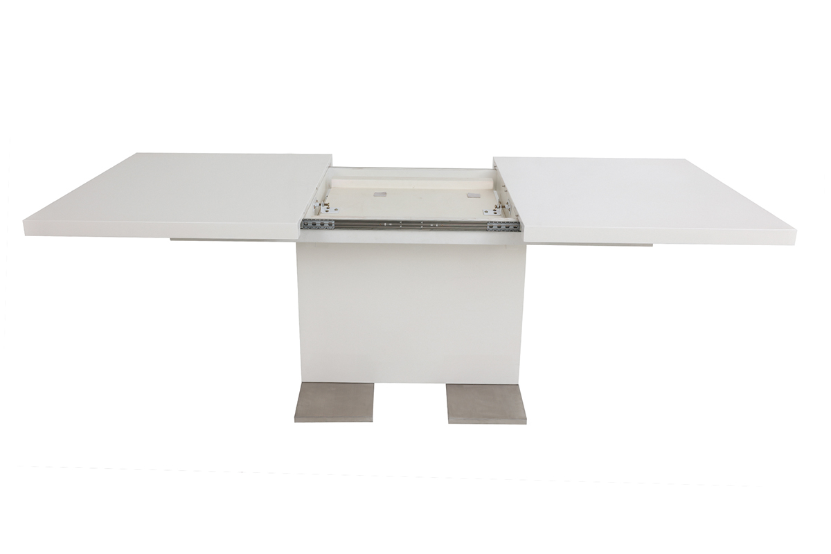 Mesa de diseo extensible lacada blanca L160-220 NEMIA