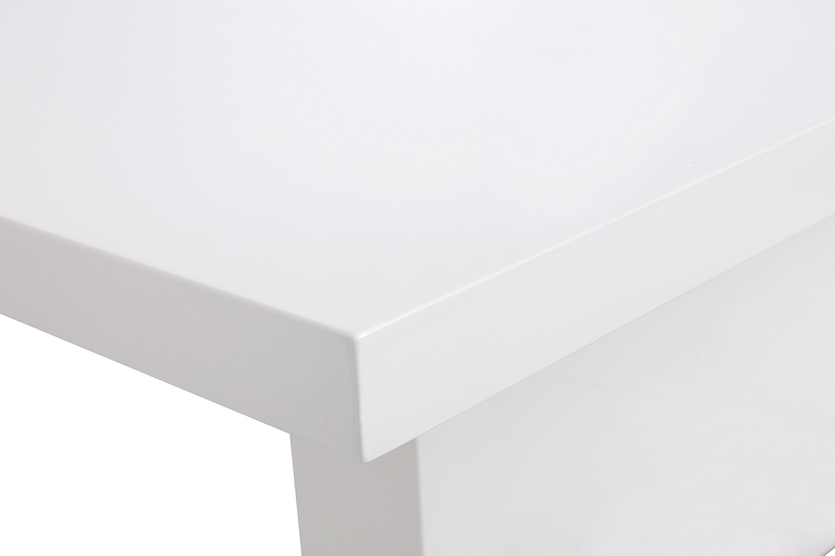 Mesa de diseo extensible lacada blanca L160-220 NEMIA