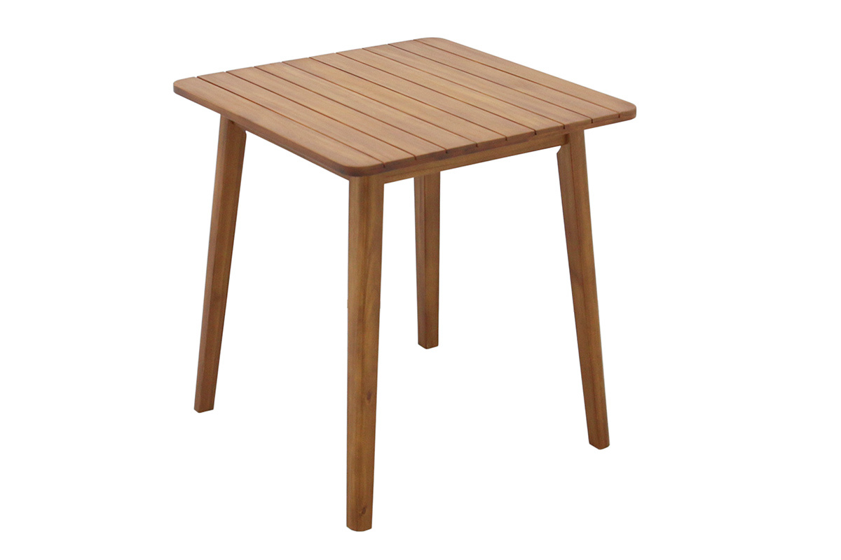 Mesa de jard�n cuadrada de madera maciza L70 cm ADELIE