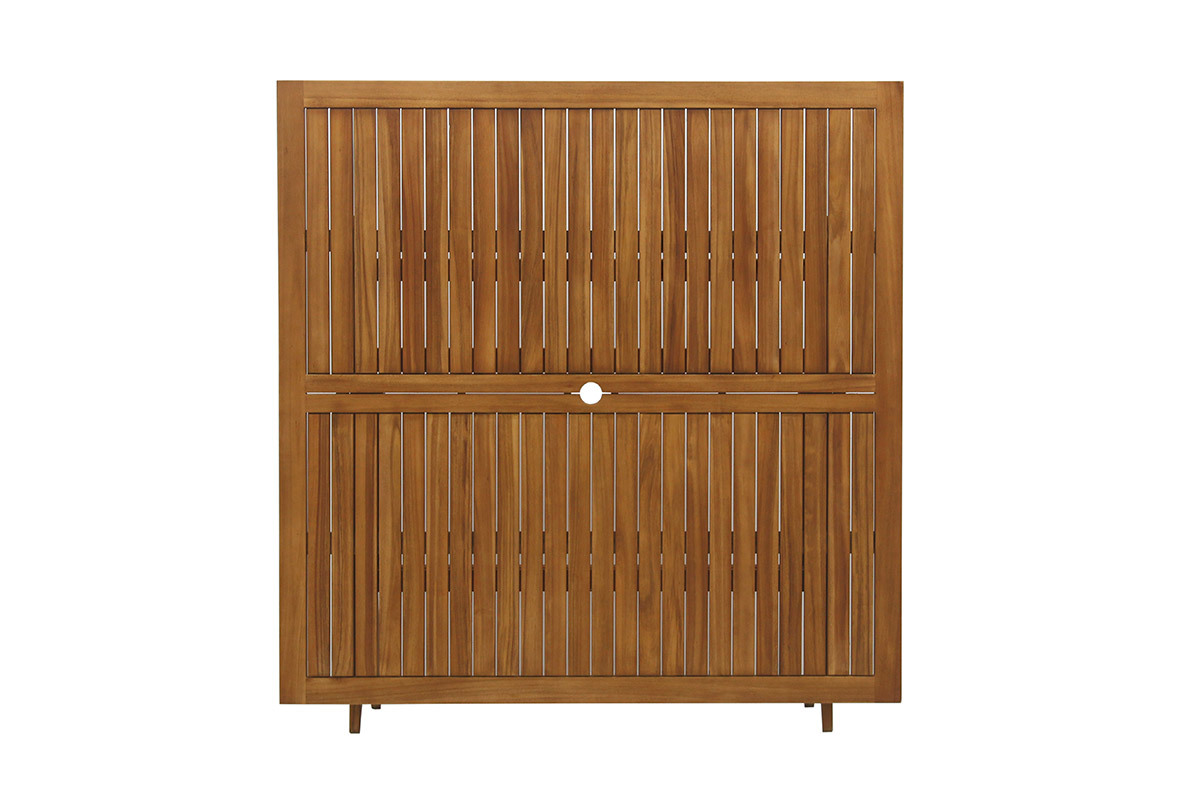Mesa de jardín cuadrada plegable de madera maciza 140 cm SANTIAGO