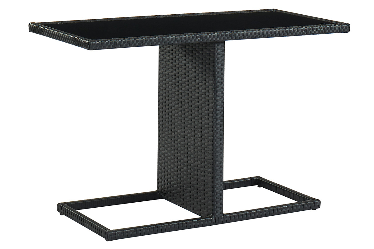 Mesa de jardn en resina trenzada con dos sillones PICCOLO