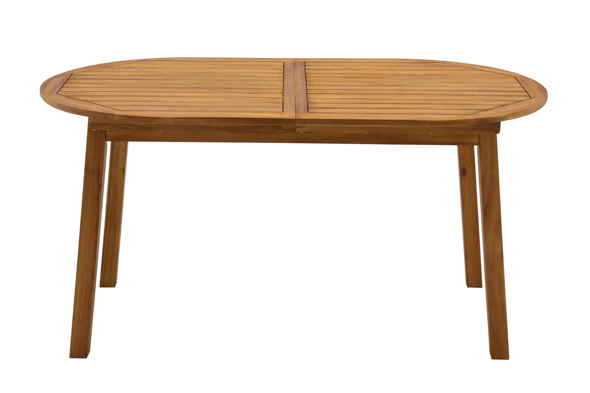 Mesa de jardn extensible de madera maciza 160-210 cm MAYEL