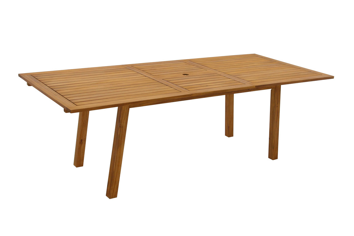 Mesa de jardn extensible de madera maciza 180-240 cm MAYEL