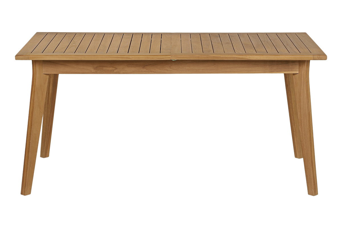 Mesa de jard�n extensible LOMBOK de madera de teca maciza, vista frontal.