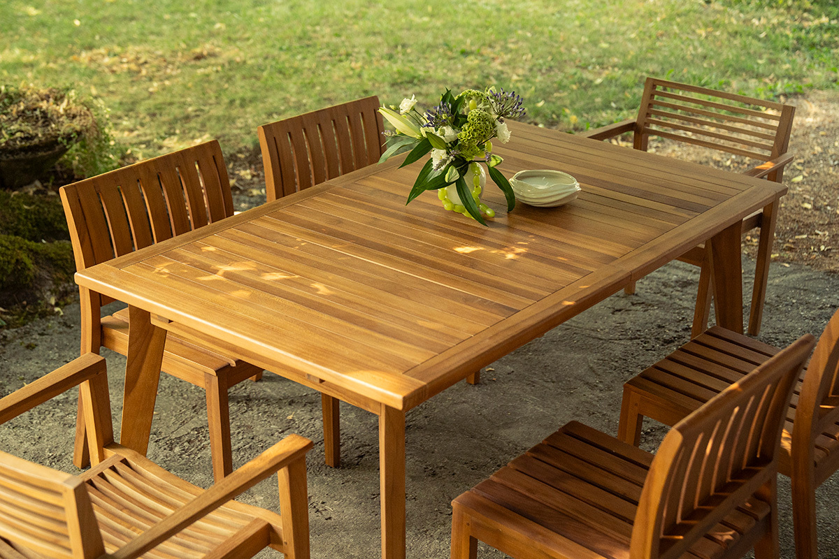 Mesa de jard�n extensible de madera maciza de teca L160-210 cm LOMBOK