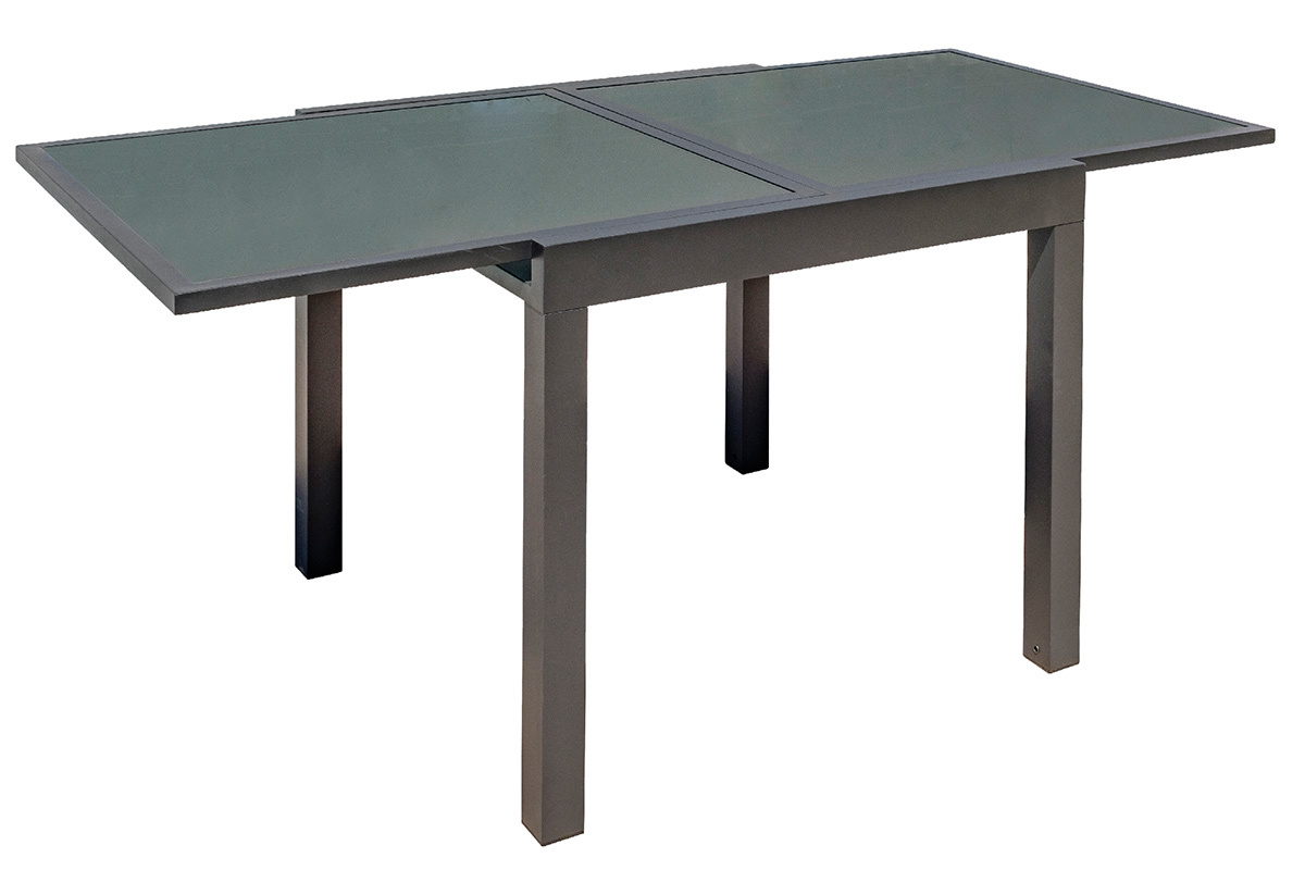 Mesa de jardn extensible gris antracita L90-180 cm PORTOFINO