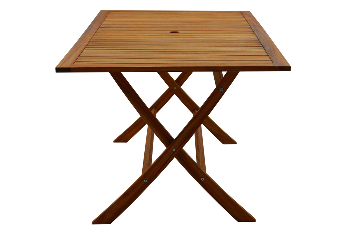 Mesa de jardn plegable rectangular de madera maciza 170 cm CANOPEE