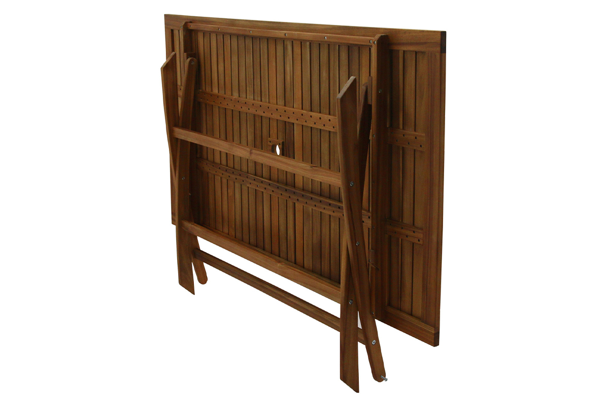 Mesa de jardn plegable rectangular de madera maciza 170 cm CANOPEE