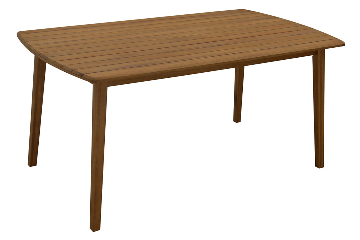 Mesa de jardn rectangular de madera maciza 160 cm CANOPEE