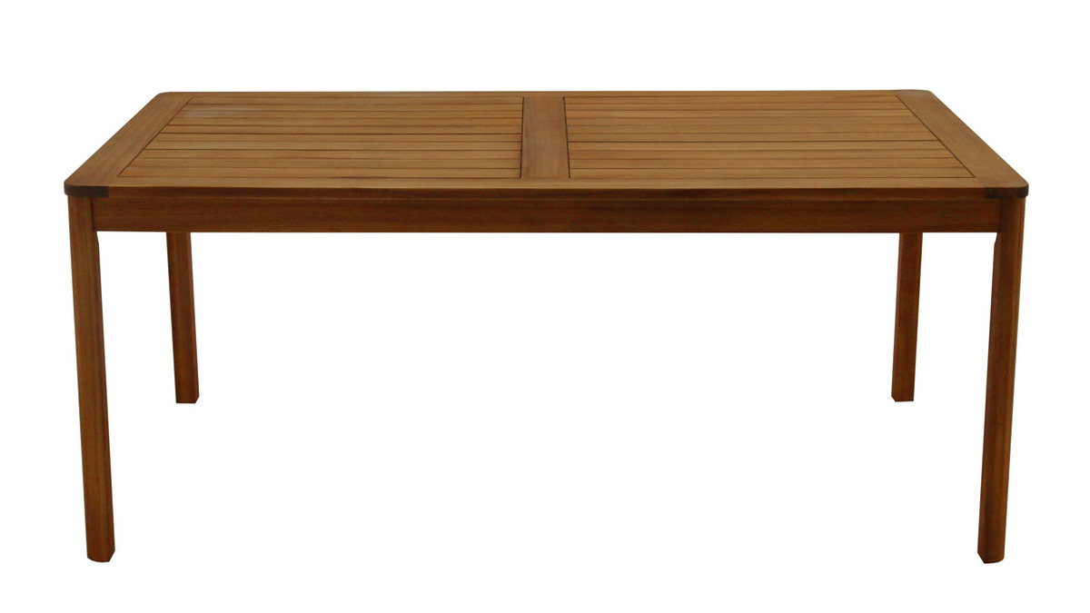 Mesa de jardn rectangular de madera maciza 180 cm AKIS