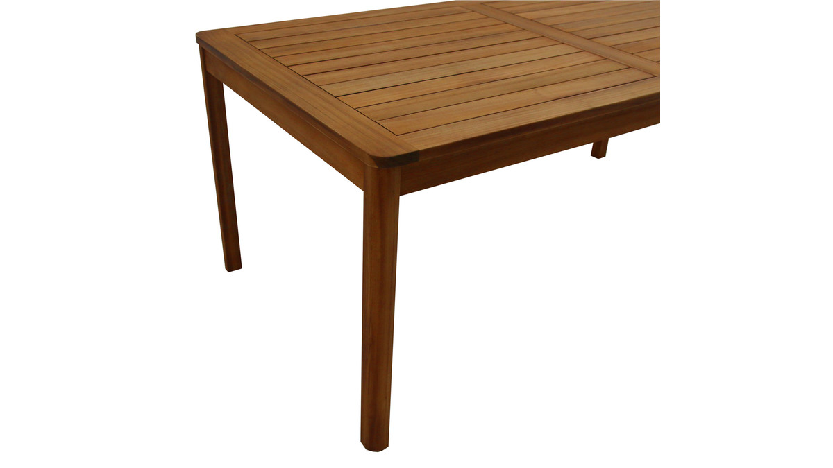 Mesa de jardn rectangular de madera maciza 180 cm AKIS