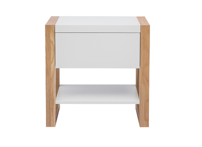 Mesa de noche blanco y roble ARMEL