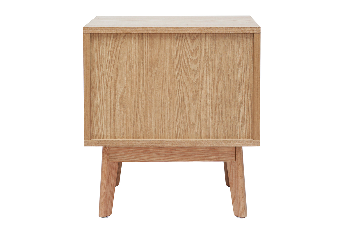 Mesa de noche dise�o escandinavo blanca y roble HELIA