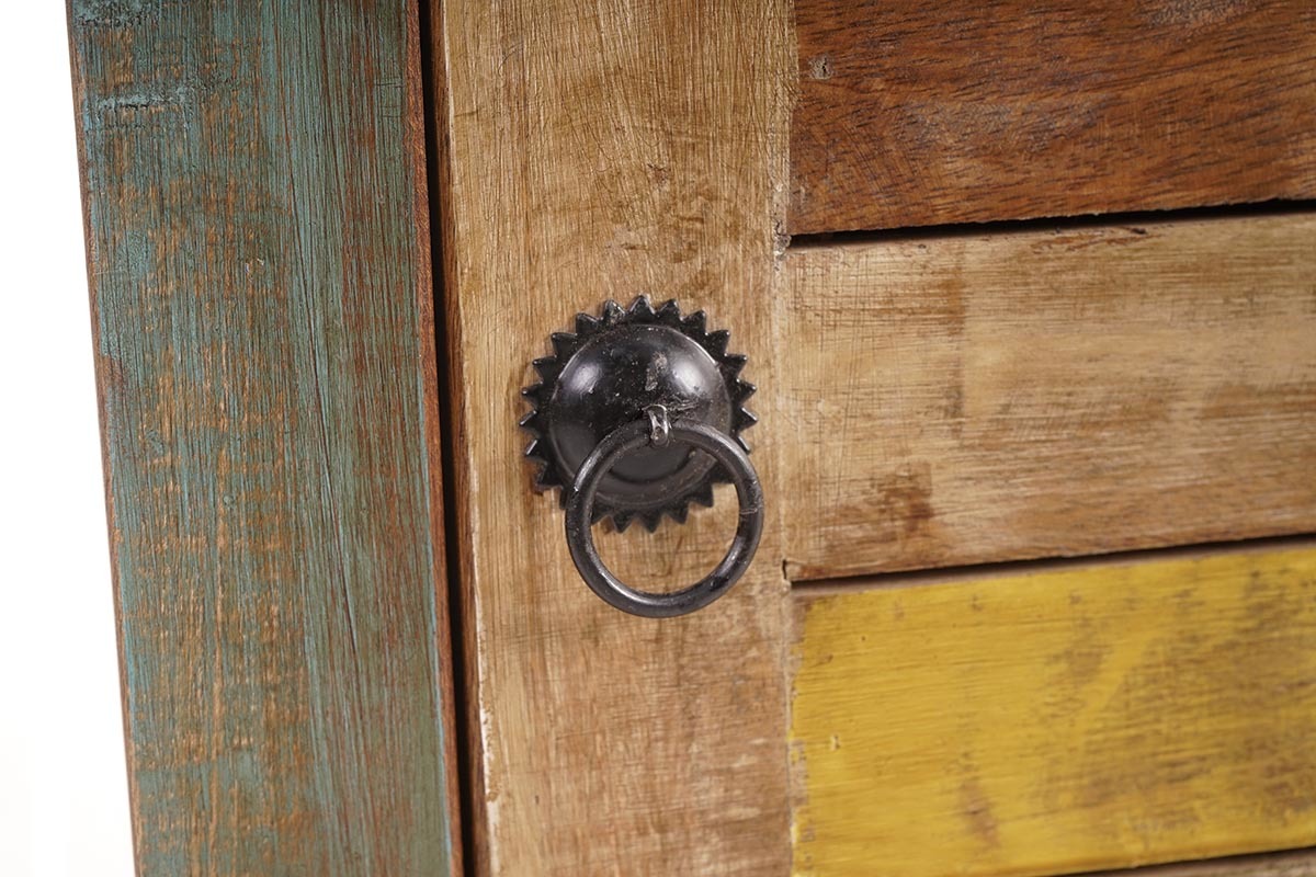 Mesa de noche dise�o madera reciclada MAYOTTE