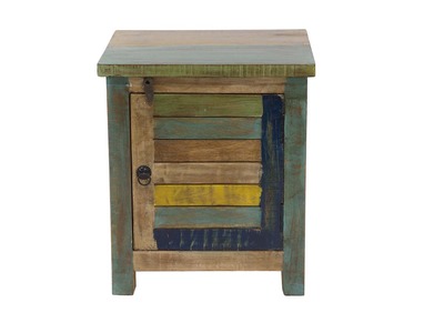 Mesa de noche dise&ntilde;o madera reciclada MAYOTTE