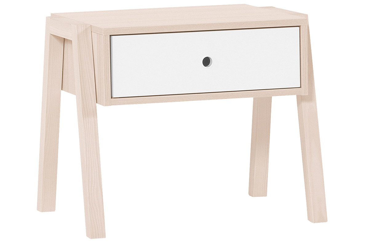 Mesa de noche diseo madera y blanco EASY