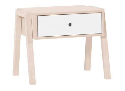 Mesa de noche dise&ntilde;o madera y blanco EASY
