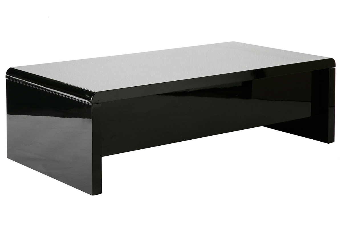 Mesa de saln de diseo lacada negra LOLA