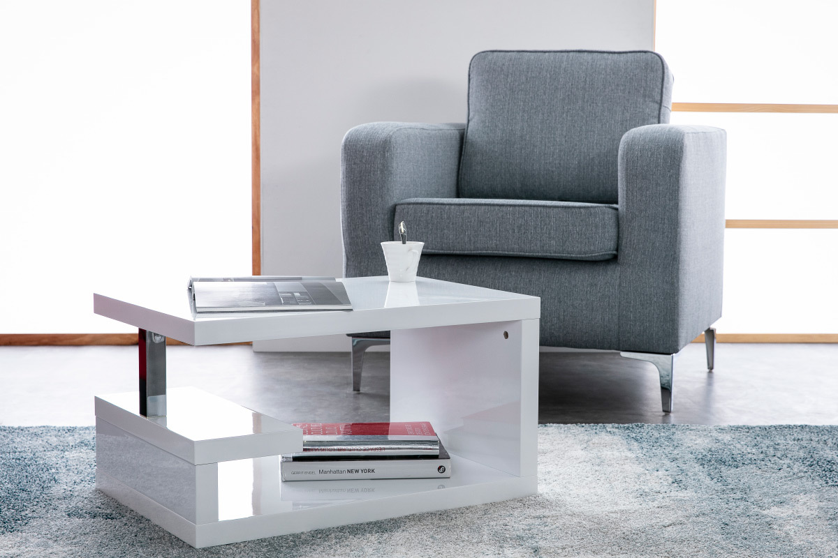Mesa de saln diseo blanca REX