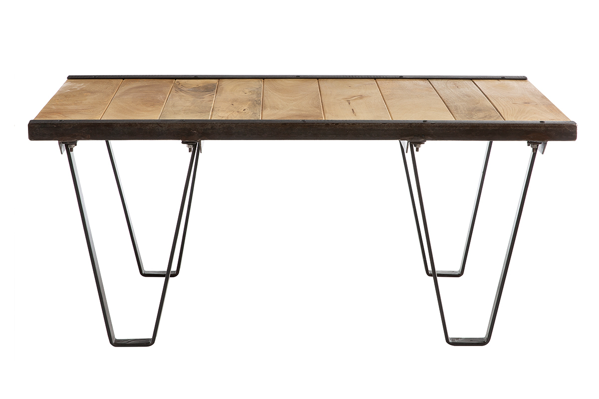 Mesa de saln estilo industrial de madera maciza INDUSTRIA