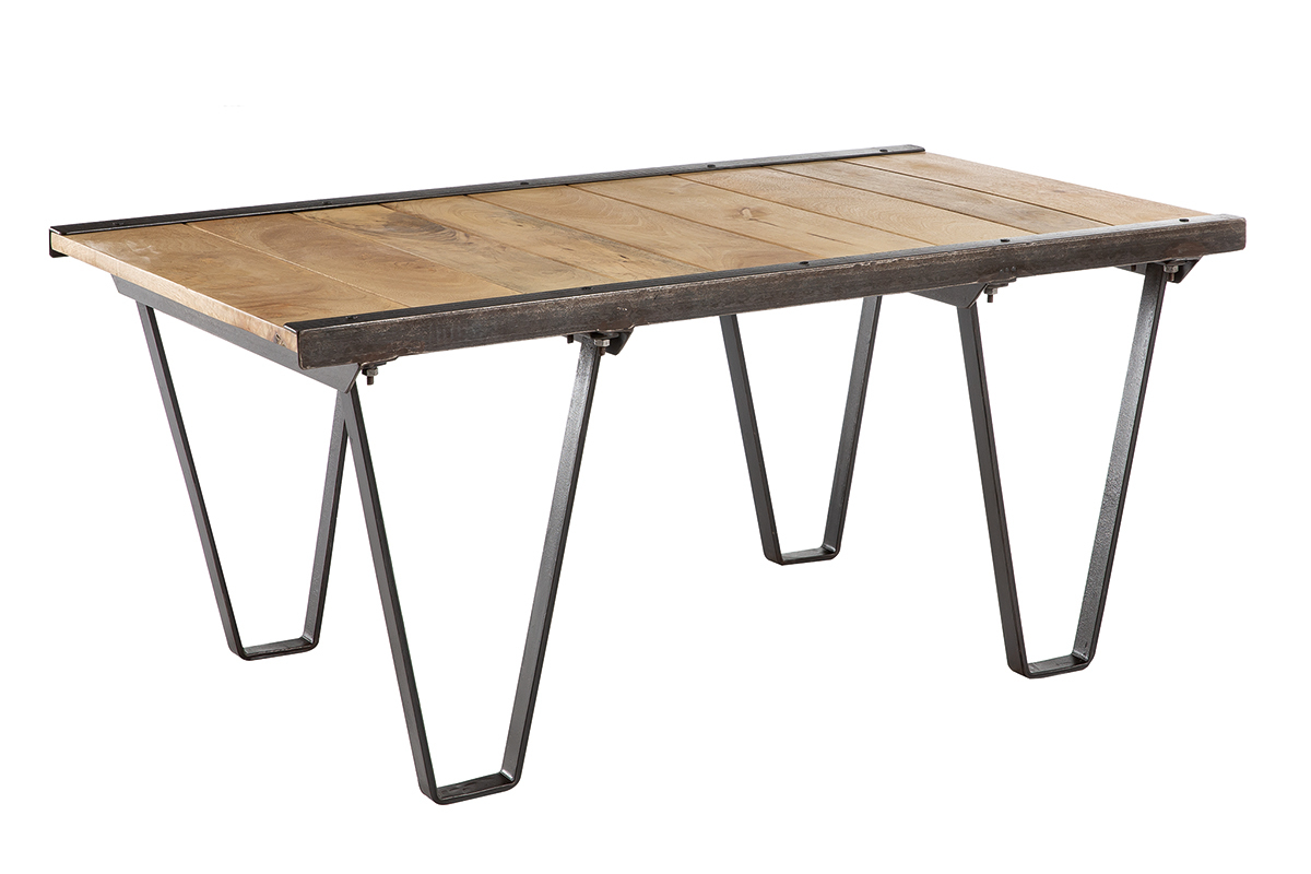 Mesa de saln estilo industrial de madera maciza INDUSTRIA