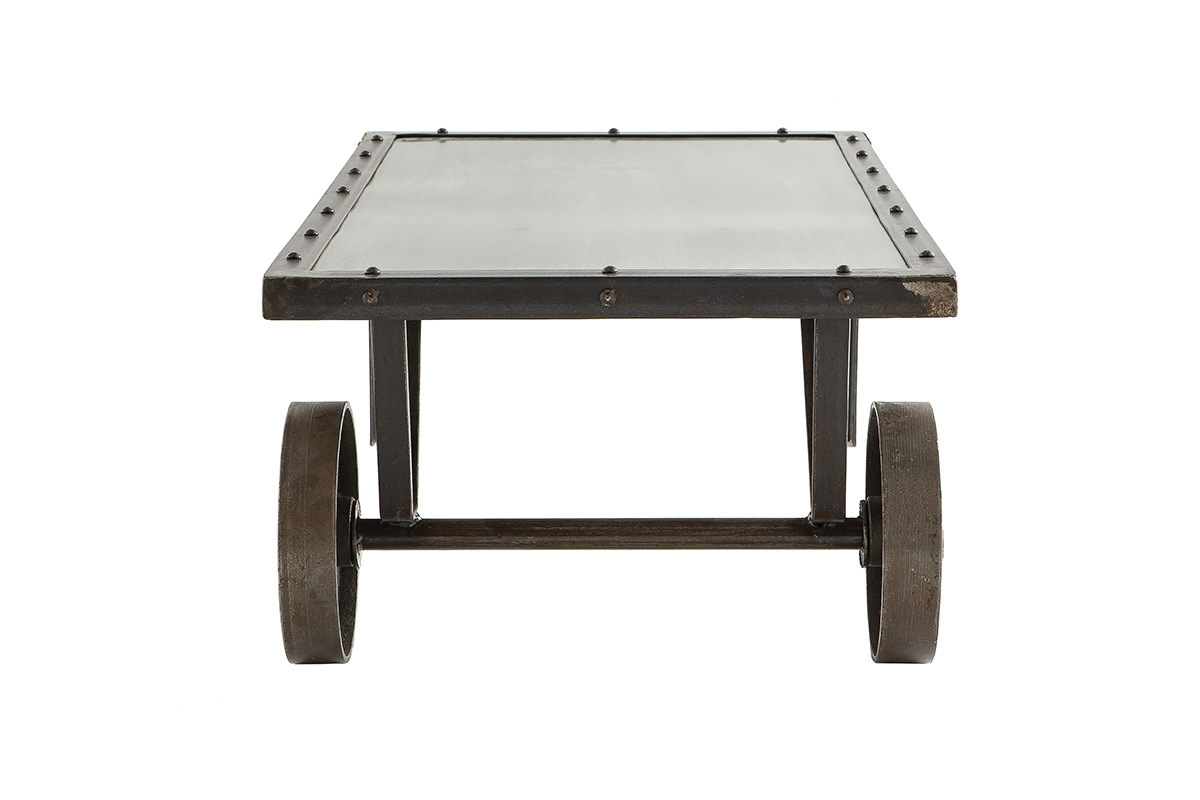 Mesa de saln estilo industrial de metal CHARIOT