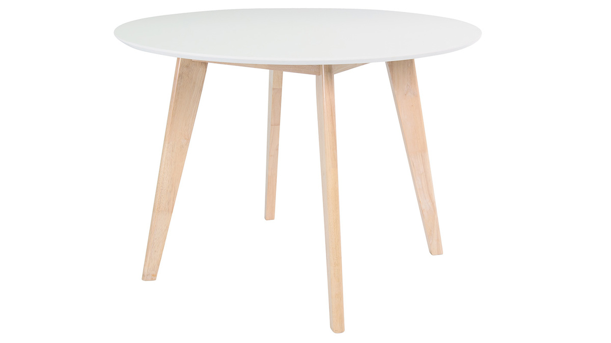 Mesa diseño madera y blanco D100 LEENA