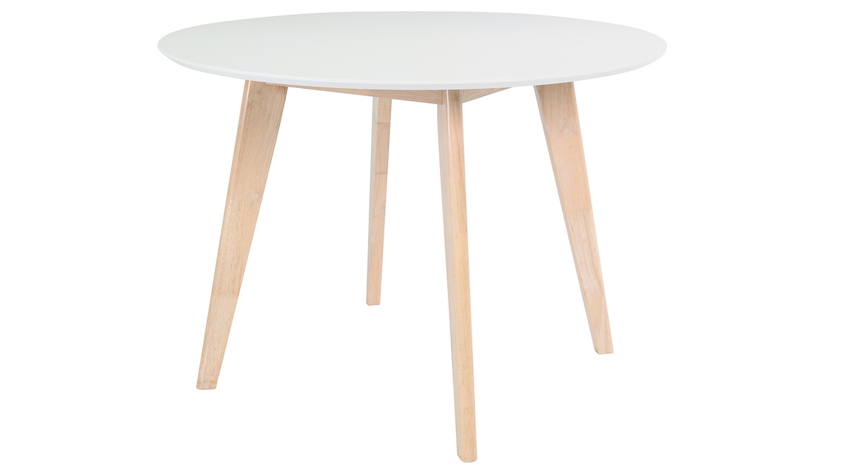 Mesa diseo madera y blanco D100 LEENA